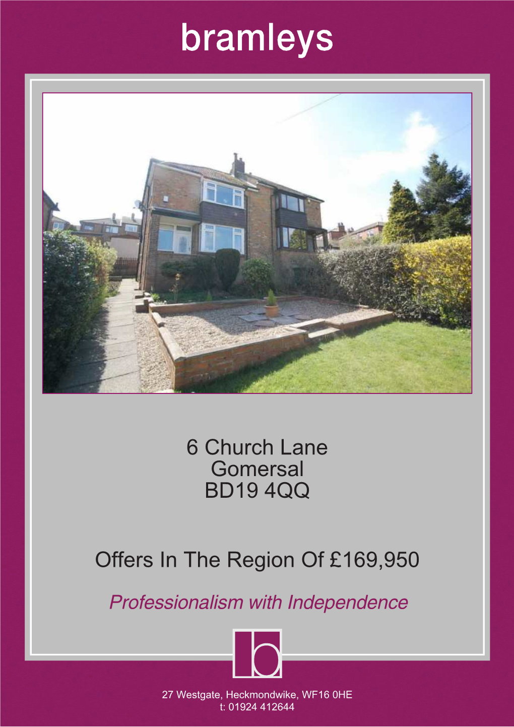 6 Church Lane Gomersal BD19 4QQ Offers in the Region of £169,950