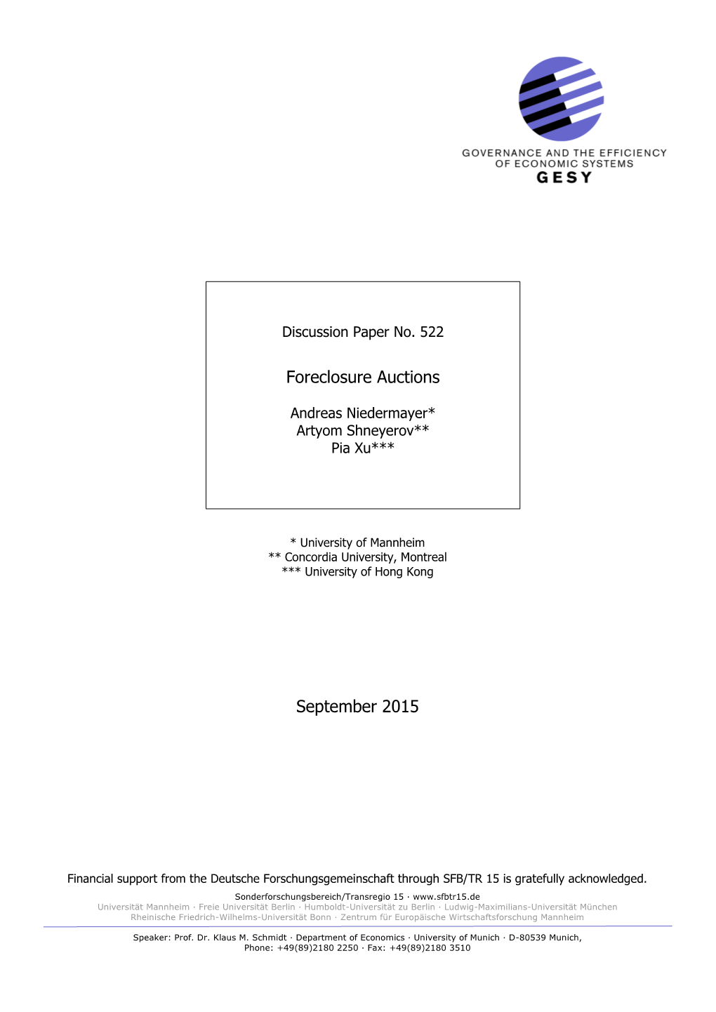 September 2015 Foreclosure Auctions