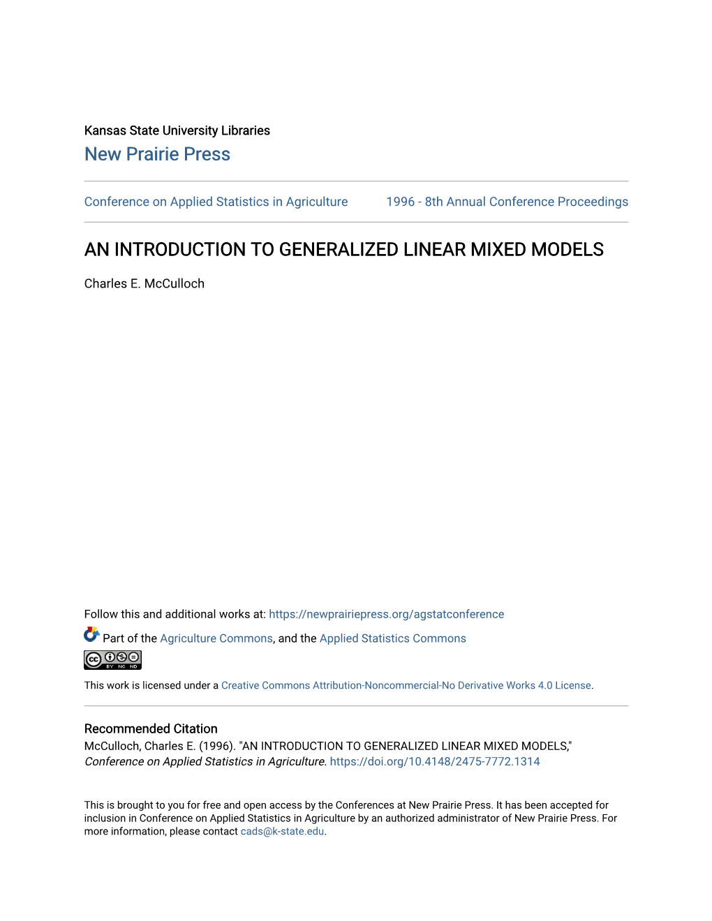 An Introduction to Generalized Linear Mixed Models