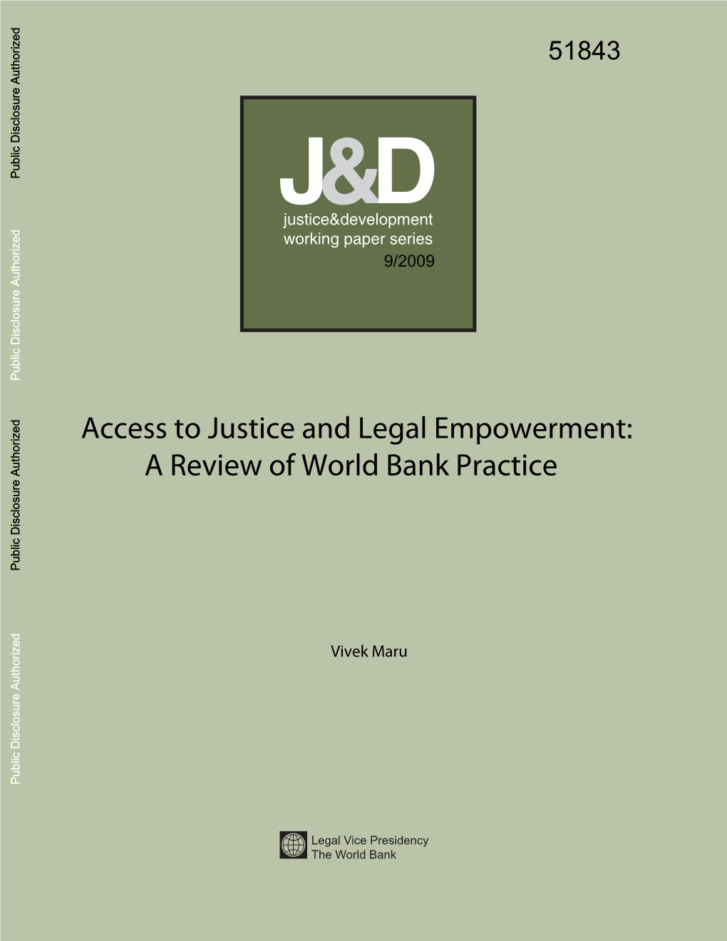 Access to Justice and Legal Empowerment: a Review of World Bank Practice