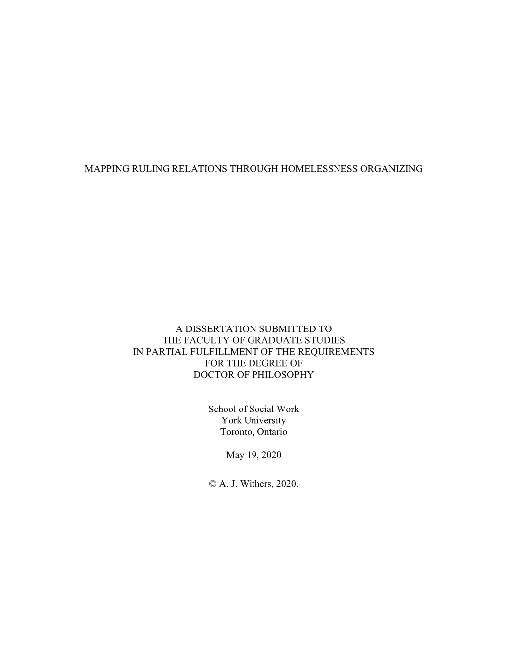 Mapping Ruling Relations Through Homelessness Organizing