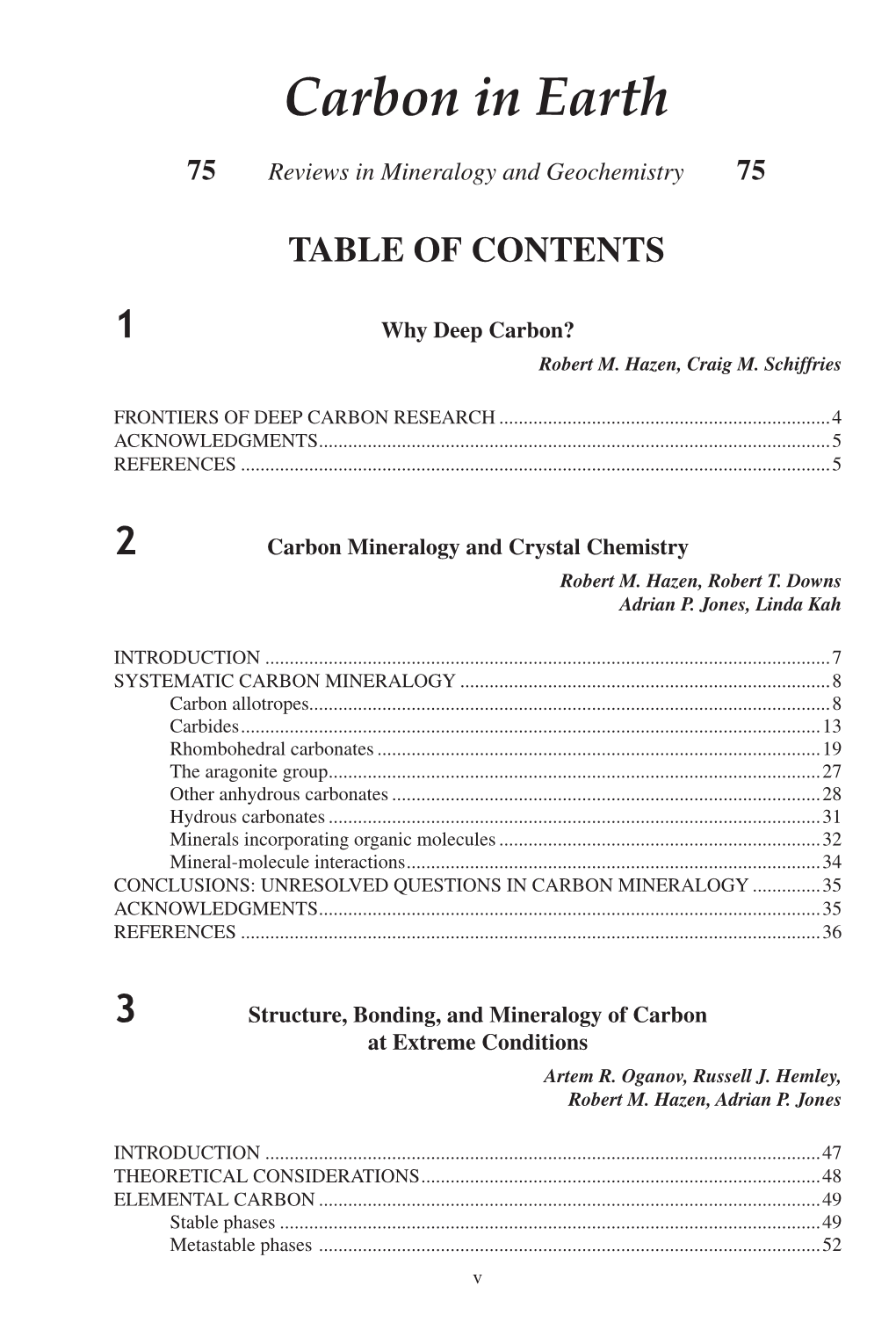 Carbon in Earth