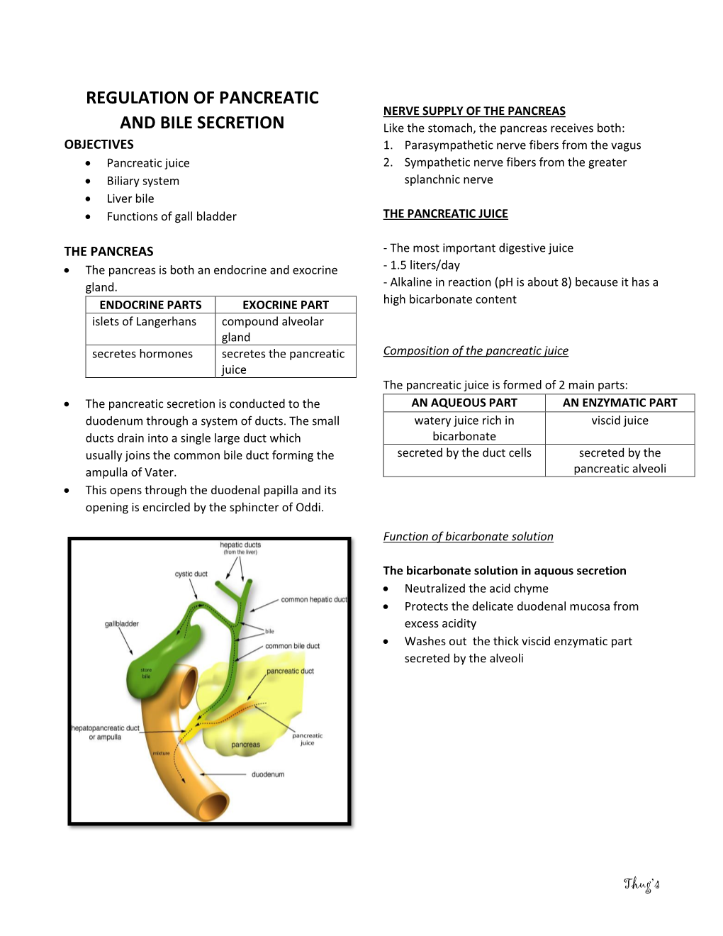 Regulation of Pancreatic and Bile Secretion