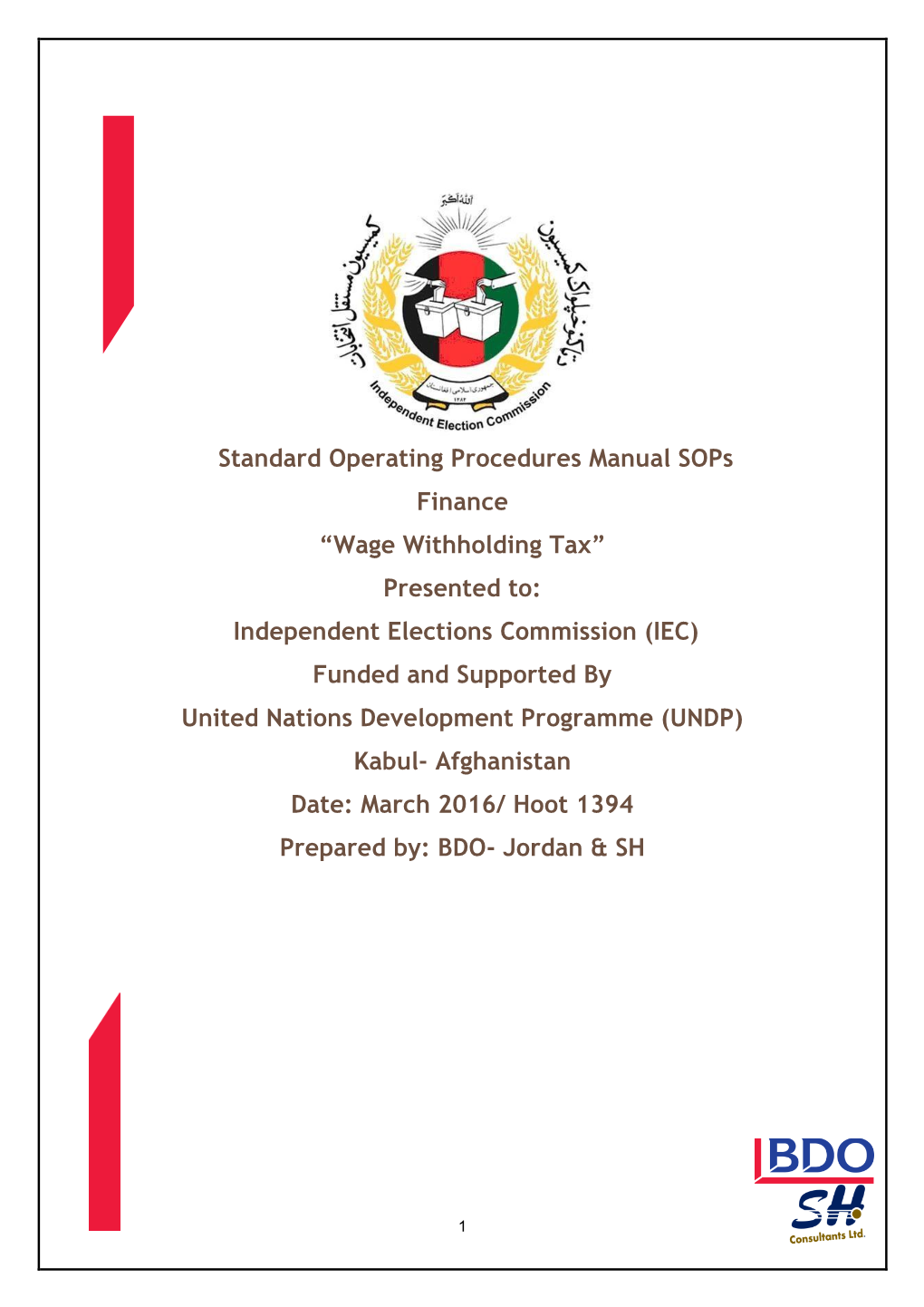 Procedure for Tax Calculation