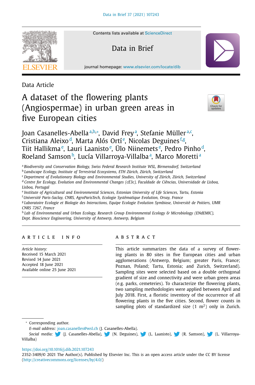 A Dataset of the Flowering Plants