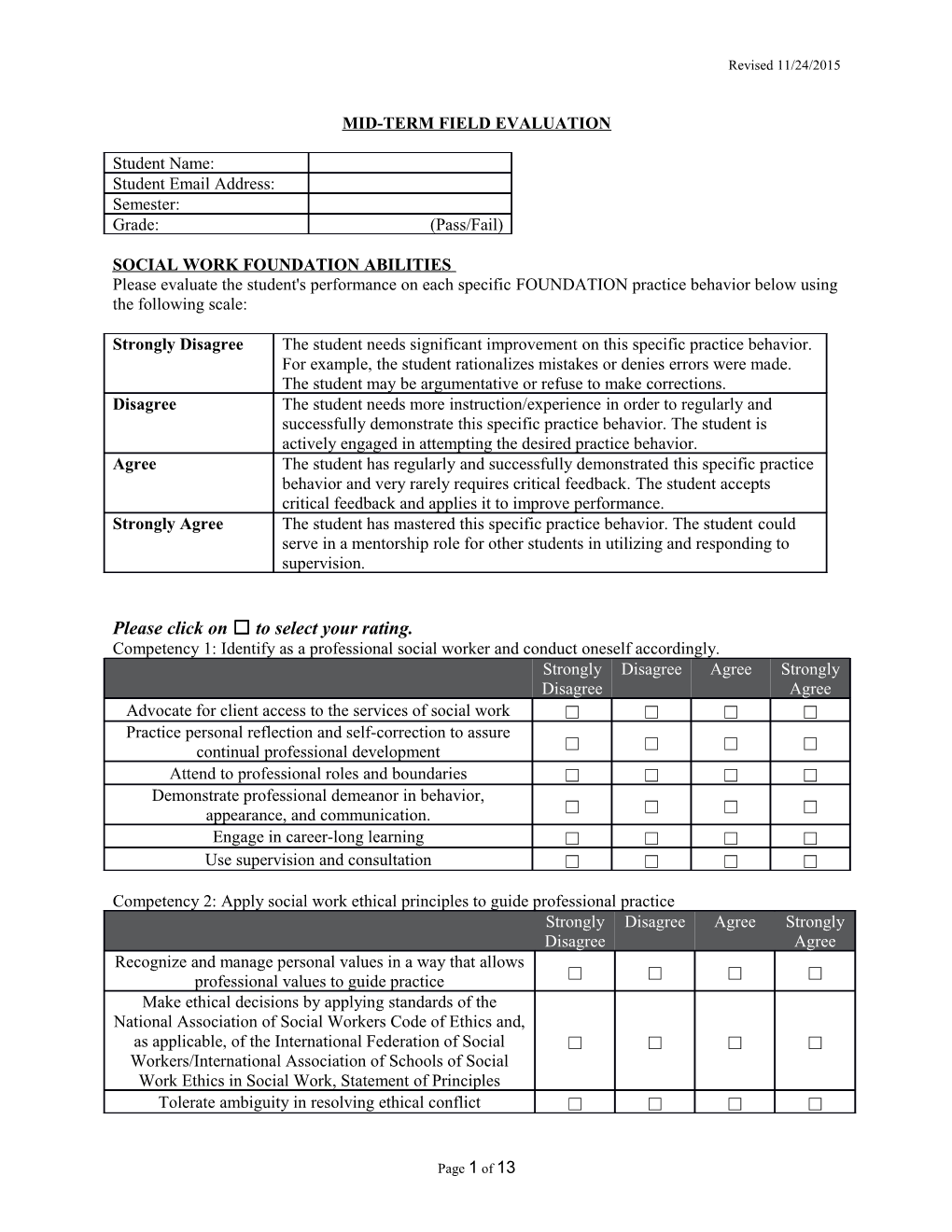 Final Field Evaluation - SPRING 2015 - Copy DH Changes