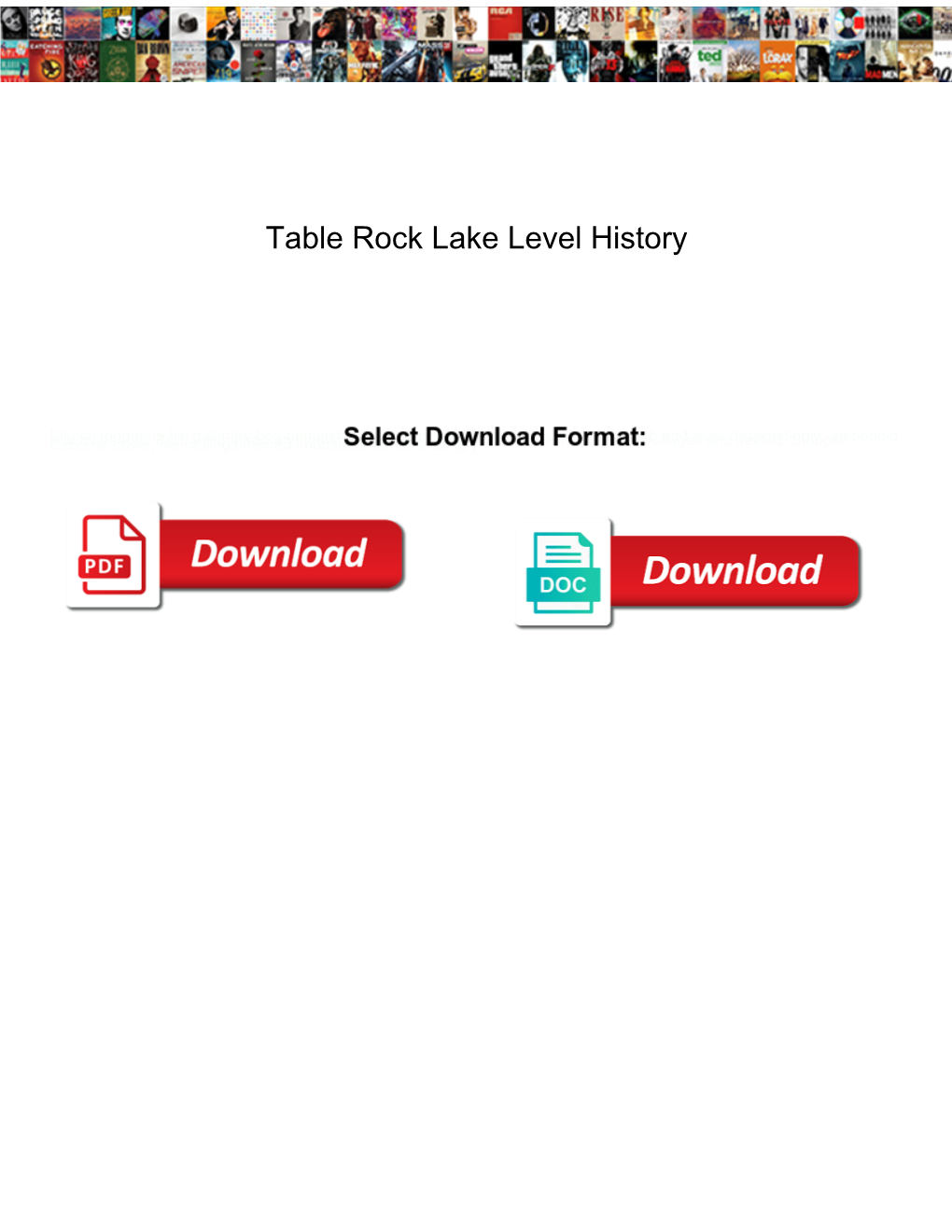 Table Rock Lake Level History