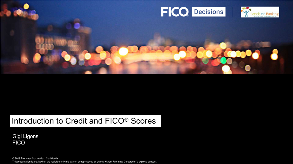 Introduction to Credit and FICO® Scores