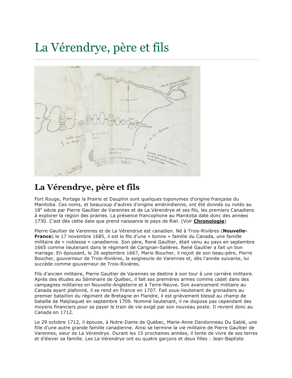 La Vérendrye, Père Et Fils