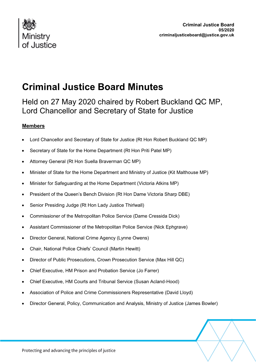 The Criminal Justice Board Minutes