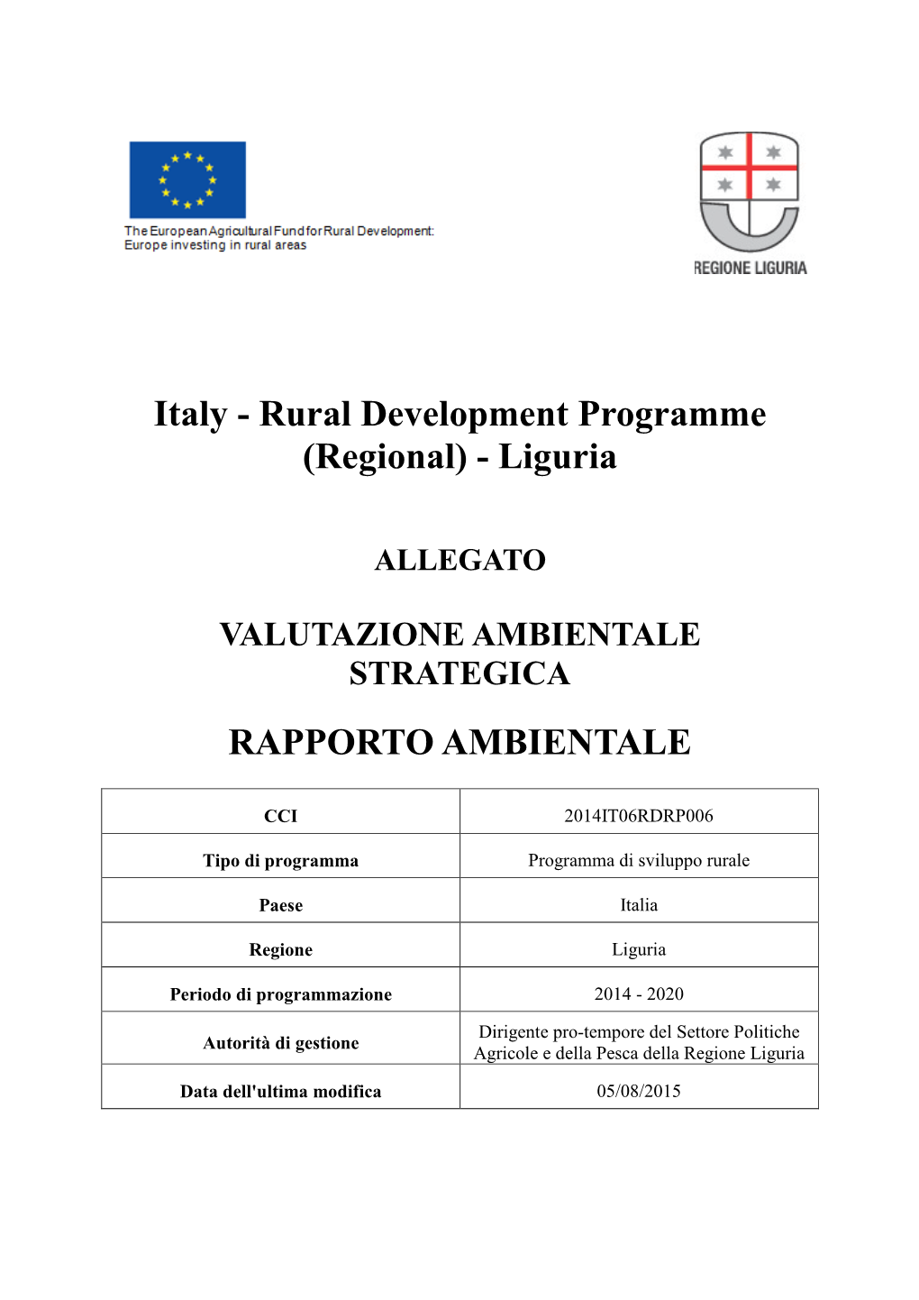 Italy - Rural Development Programme (Regional) - Liguria