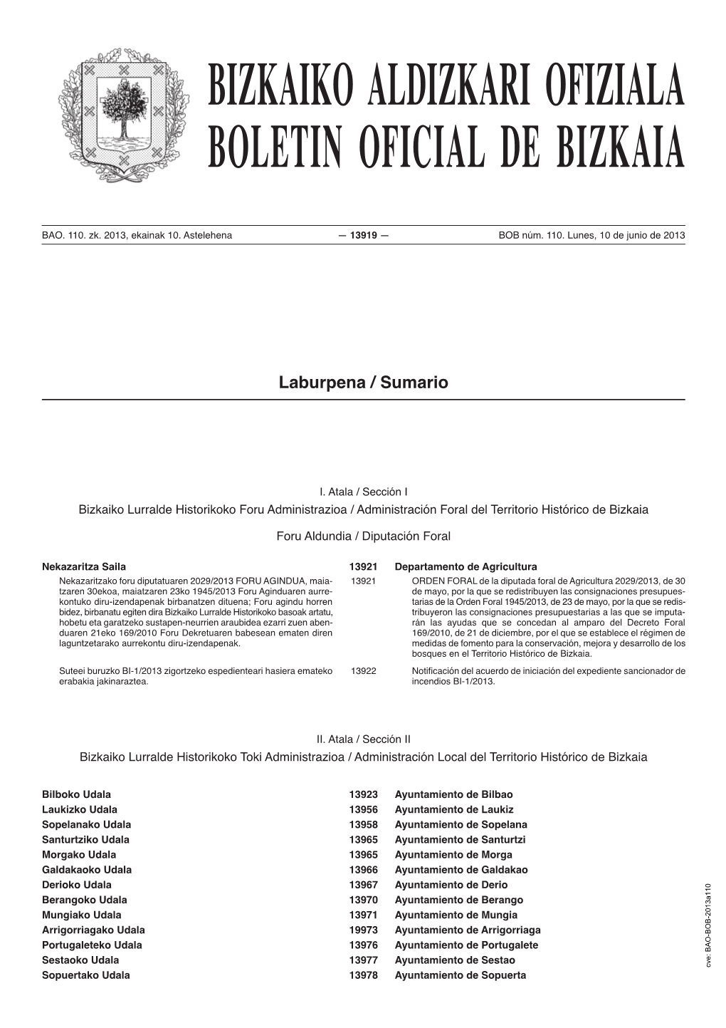 Bizkaiko Aldizkari Ofiziala Boletin Oficial De Bizkaia