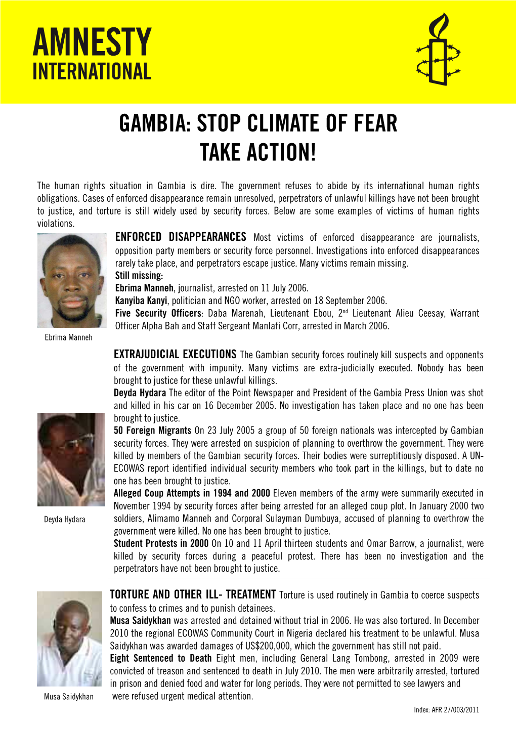 Gambia: Stop Climate of Fear Take Action!