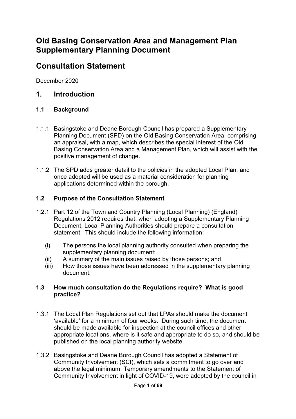 Old Basing Consultation Statement FINAL