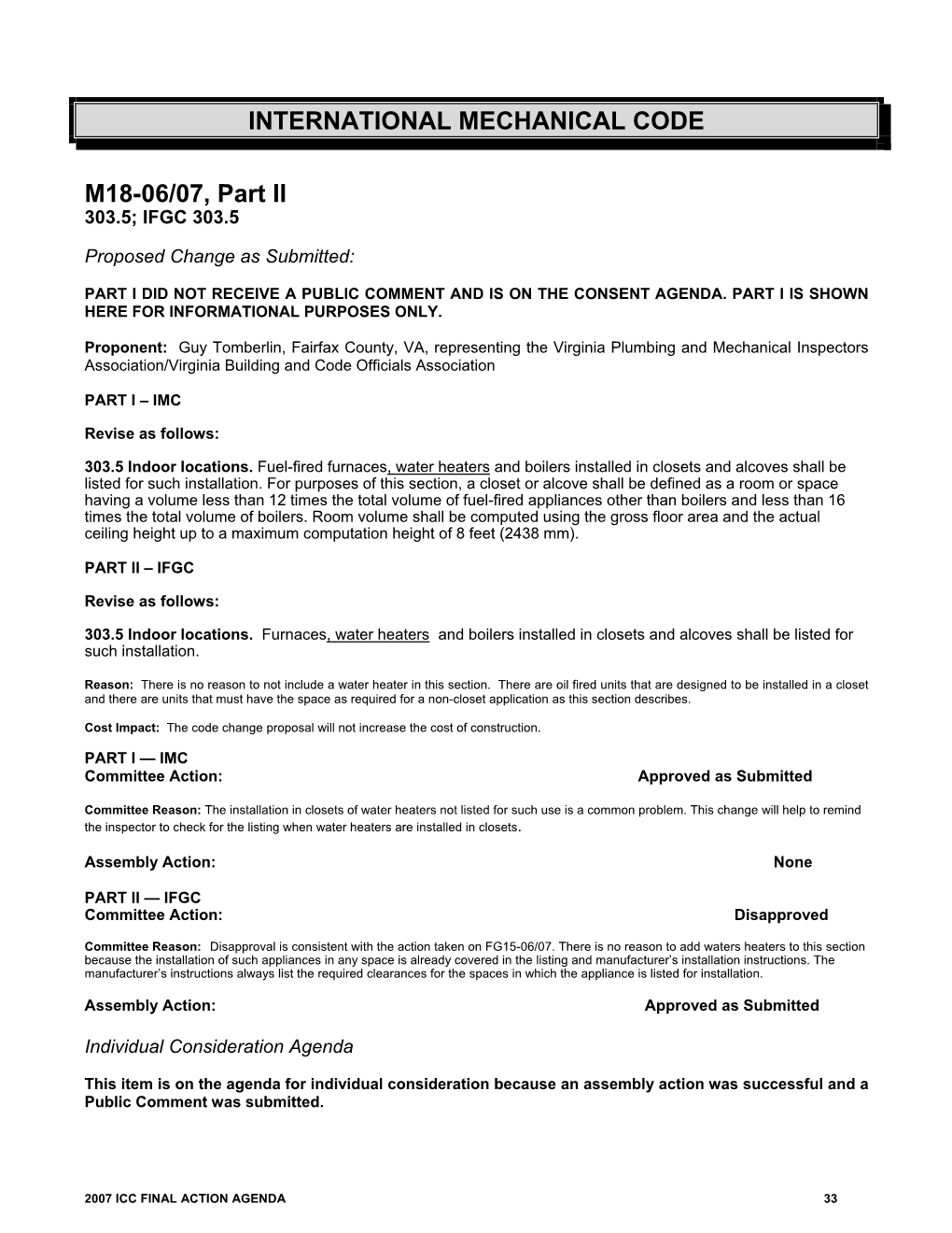 International Mechanical Code