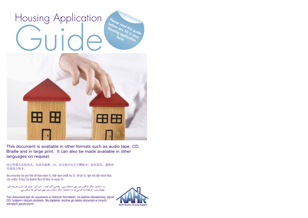 Housing Application Before You Fill in Your Housing Application