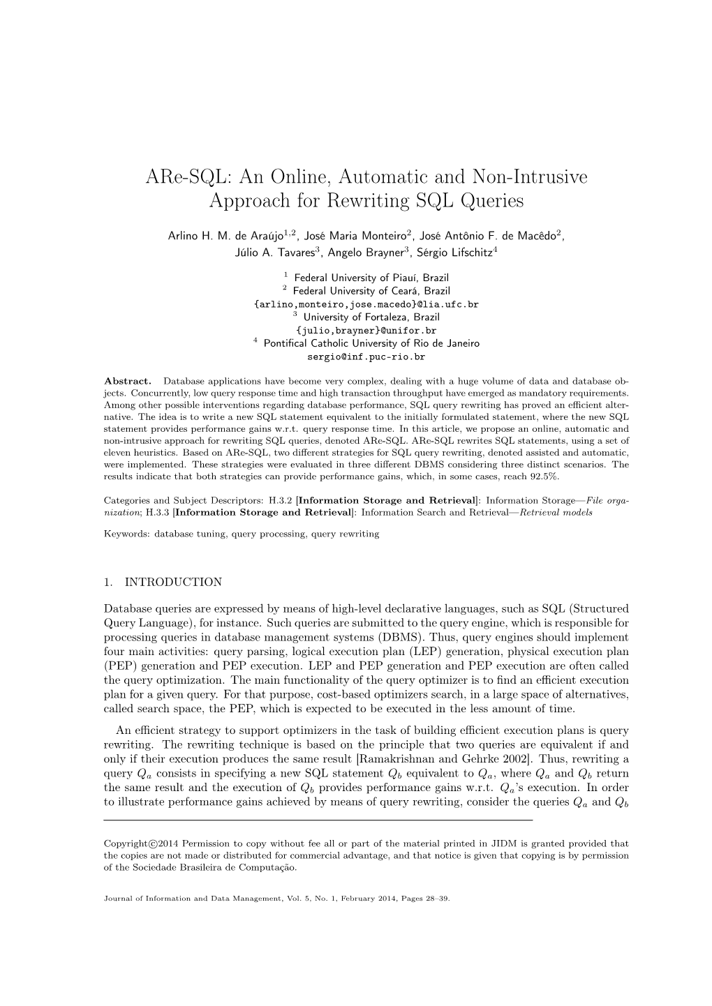 Are-SQL: an Online, Automatic and Non-Intrusive Approach for Rewriting SQL Queries