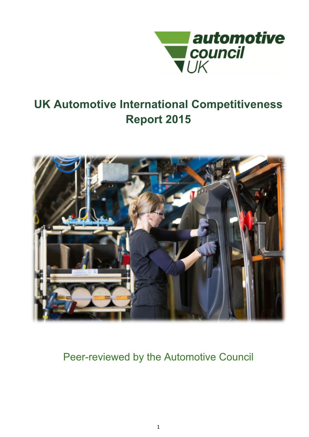 UK Automotive International Competitiveness Report 2015