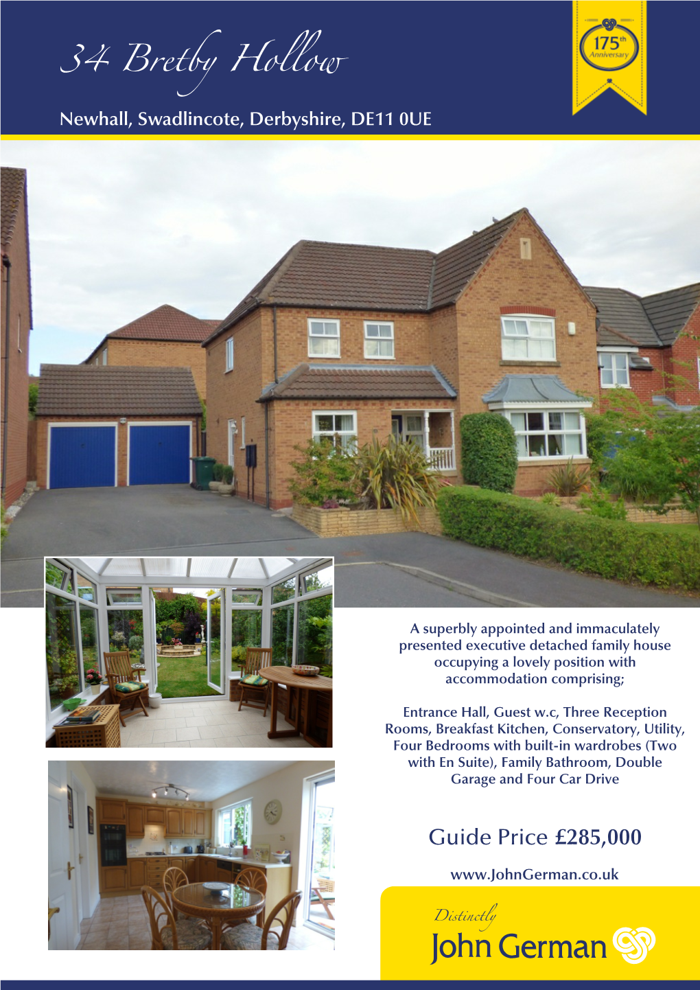 34 Bretby Hollow Newhall, Swadlincote, Derbyshire, DE11 0UE