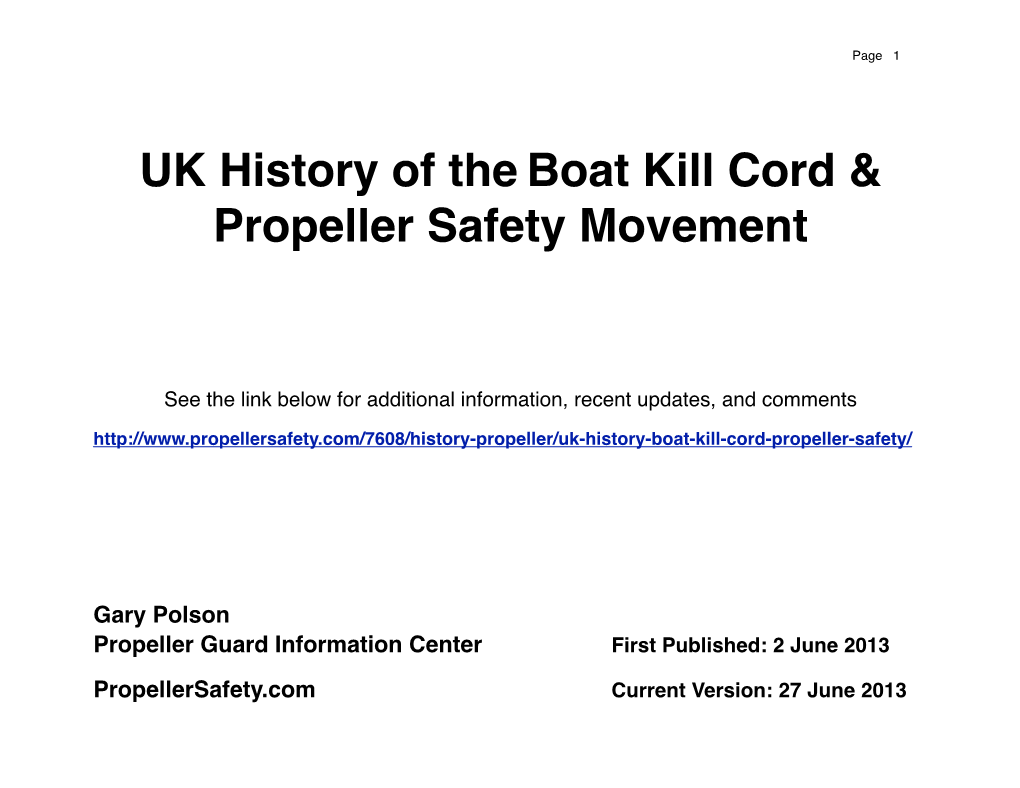 Uk-Boat-Kill-Cord-Propeller-History