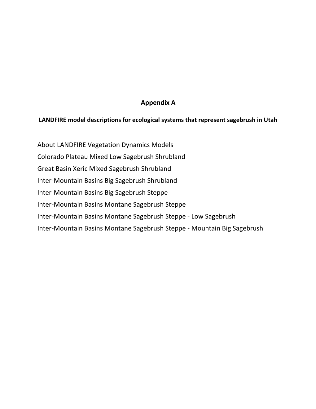 Appendix a About LANDFIRE Vegetation Dynamics Models