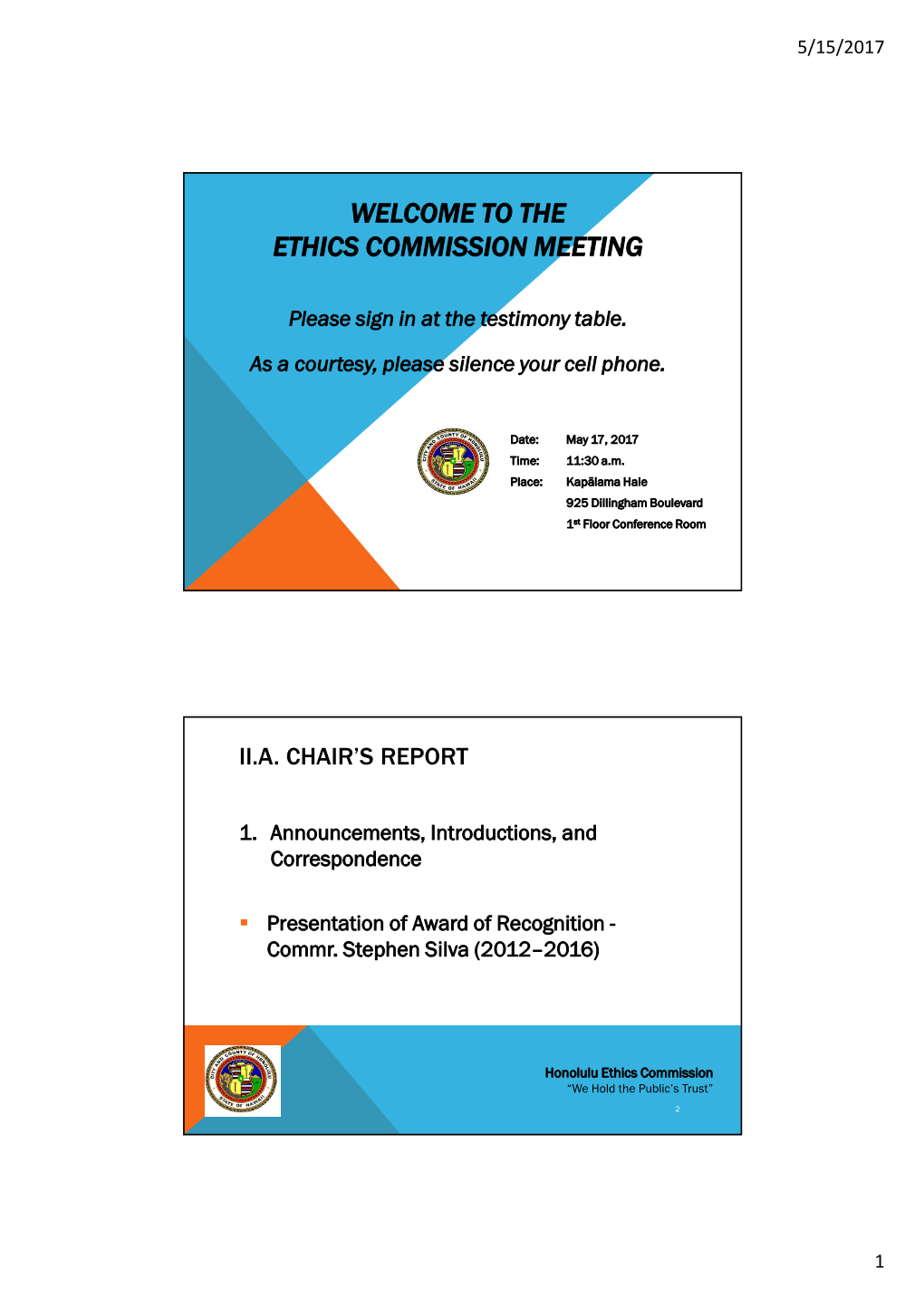 The Ethics Commission Meeting