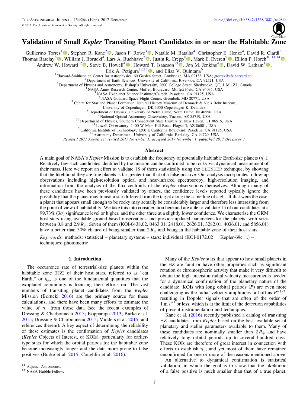 Validation of Small Kepler Transiting Planet Candidates in Or Near the Habitable Zone