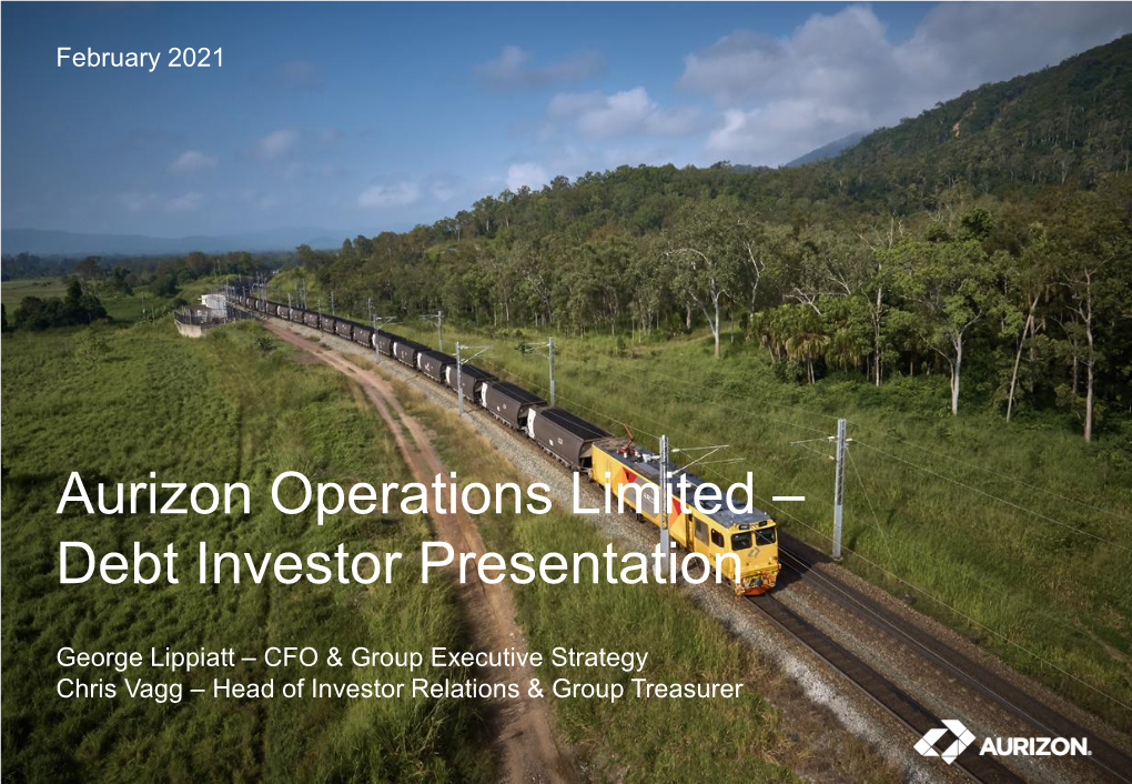 Aurizon Operations Limited – Debt Investor Presentation