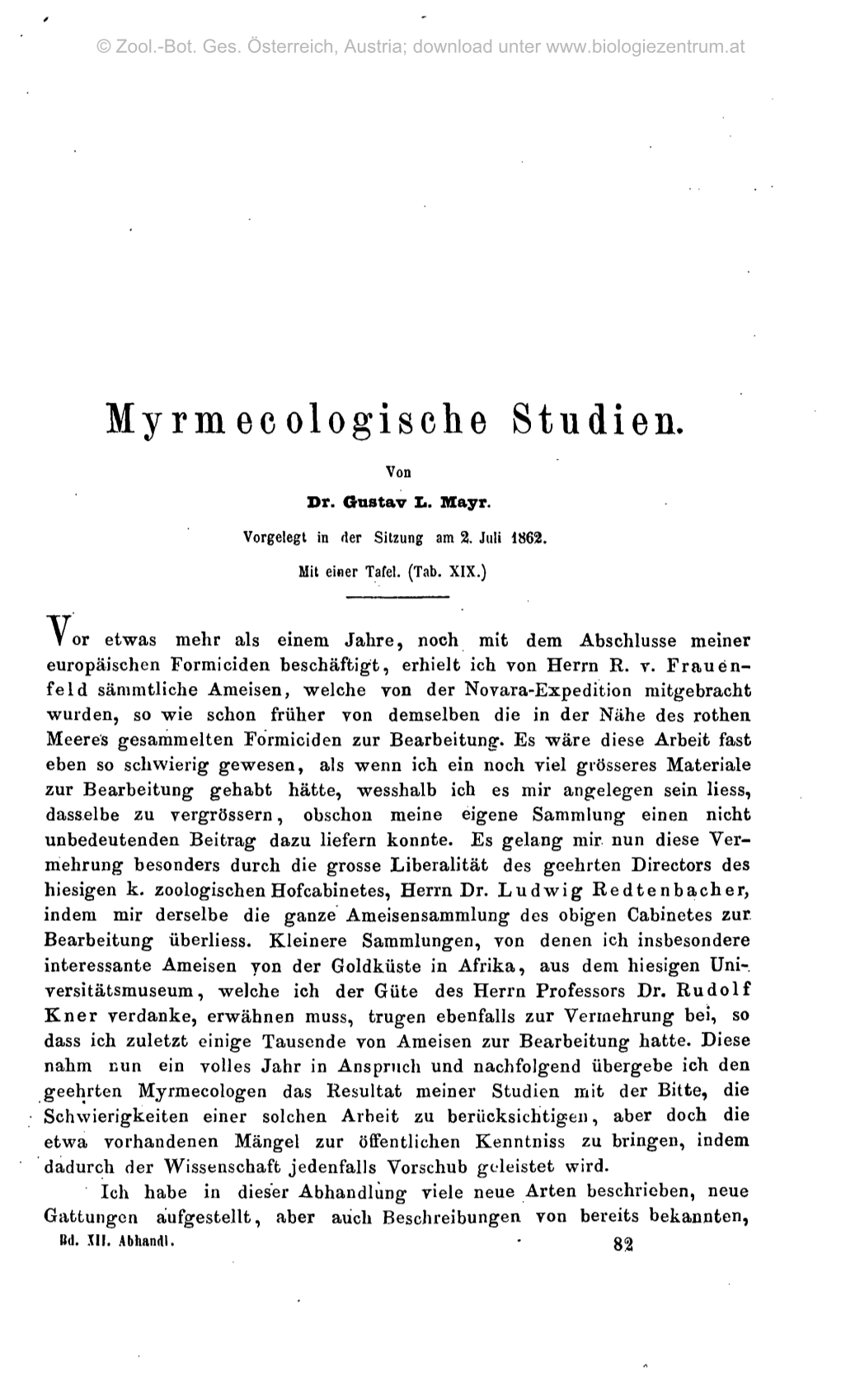 Myrmecologische Studien