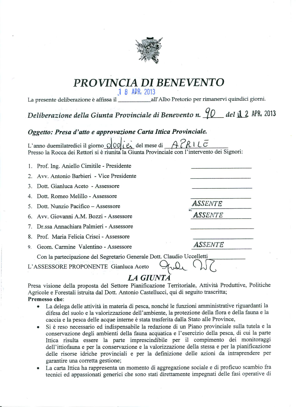 Carta Ittica Provincia Di Benevento