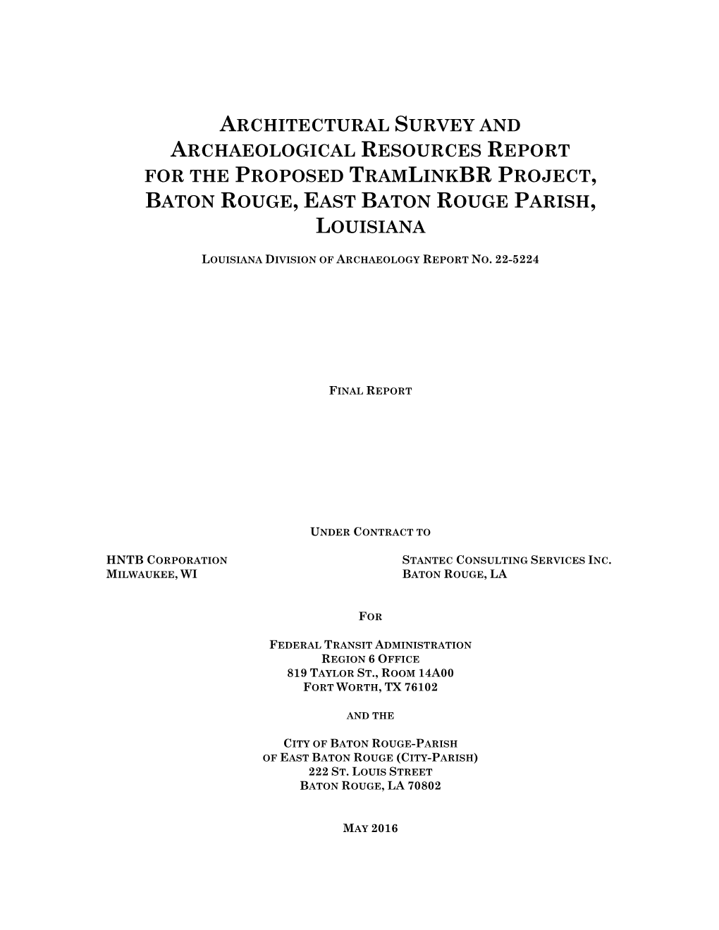 Architectural Survey and Archeological