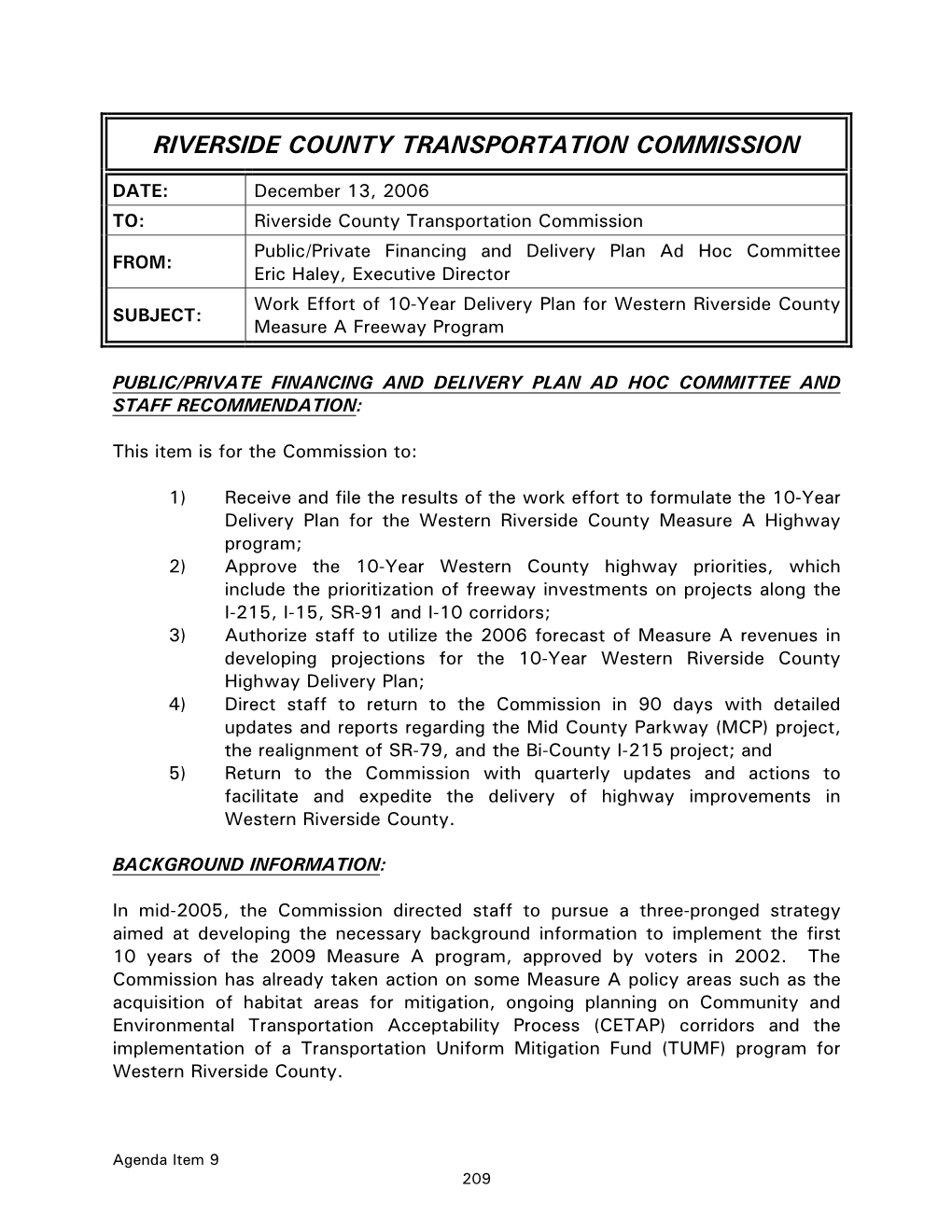 Riverside County Transportation Commission