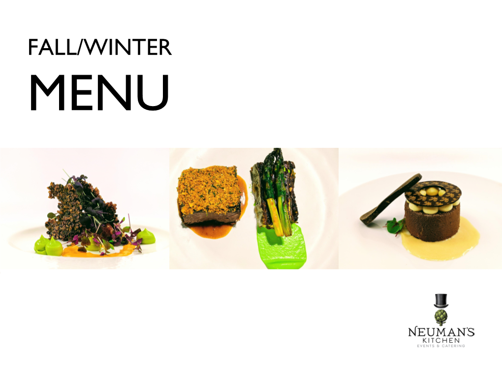 Fall/Winter Menu Hors D’Oeuvres