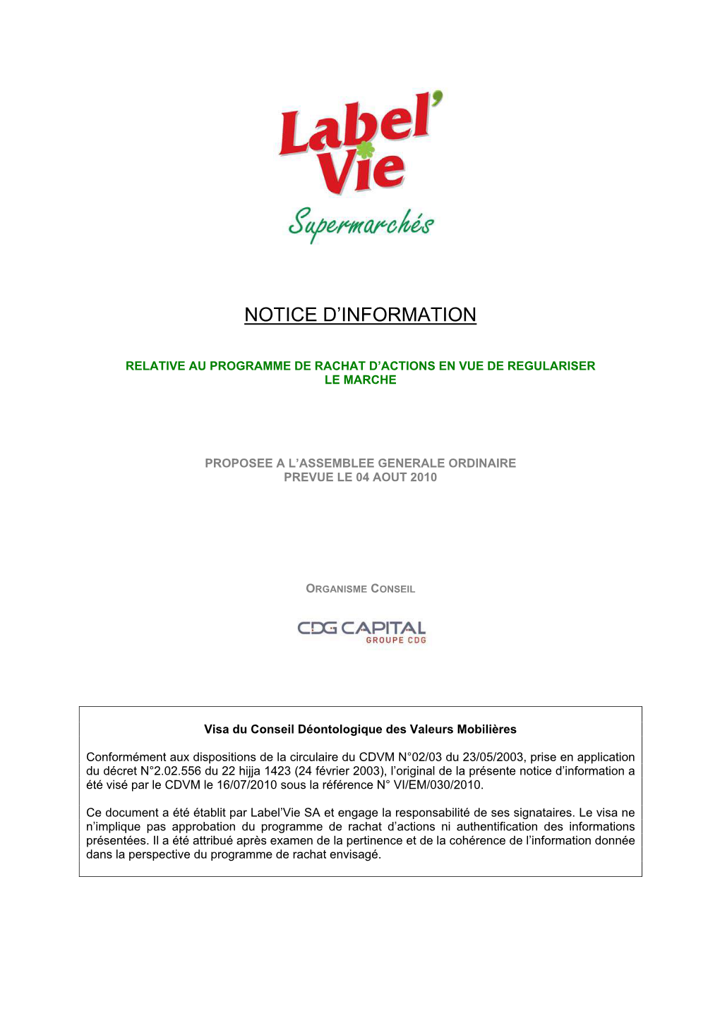 Notice D'information