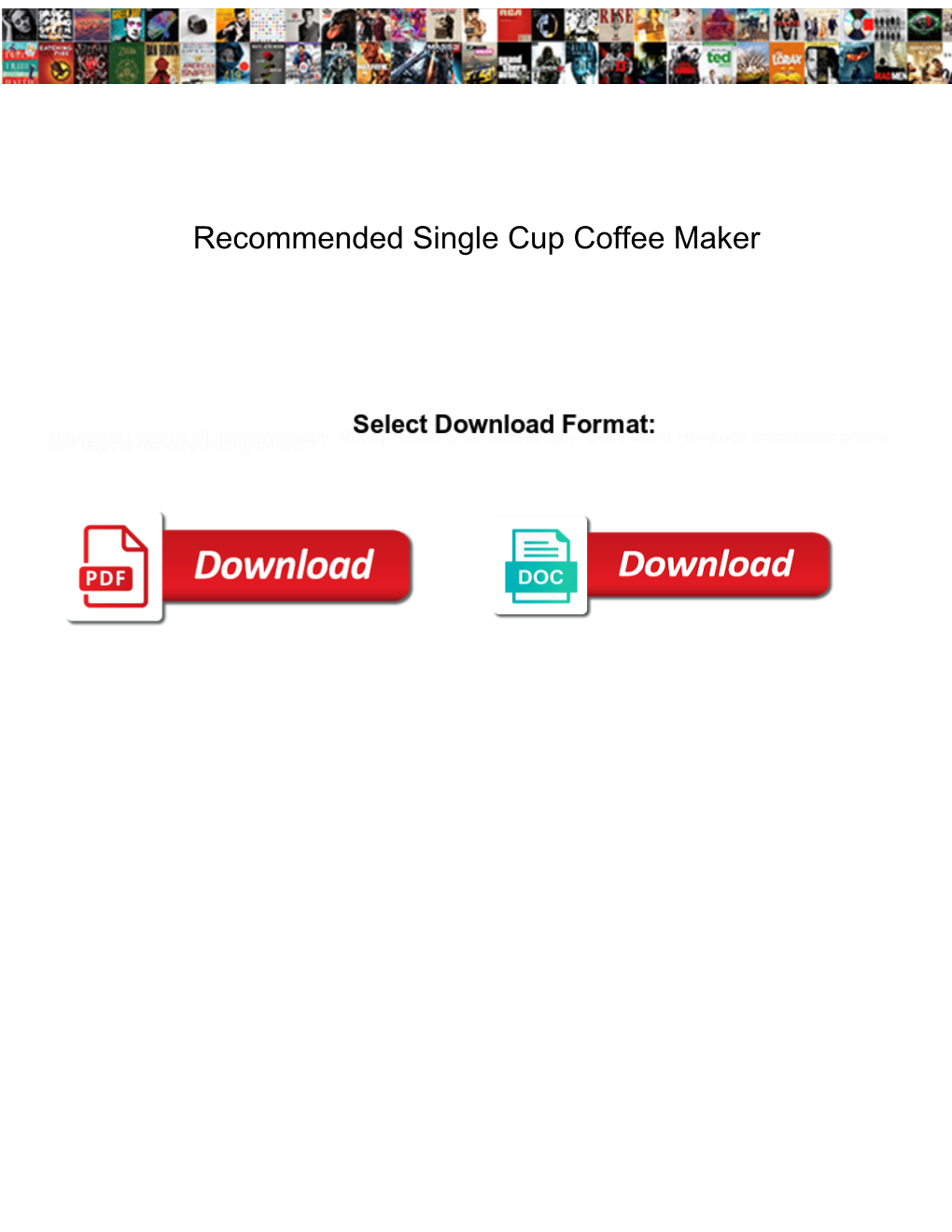 Recommended Single Cup Coffee Maker