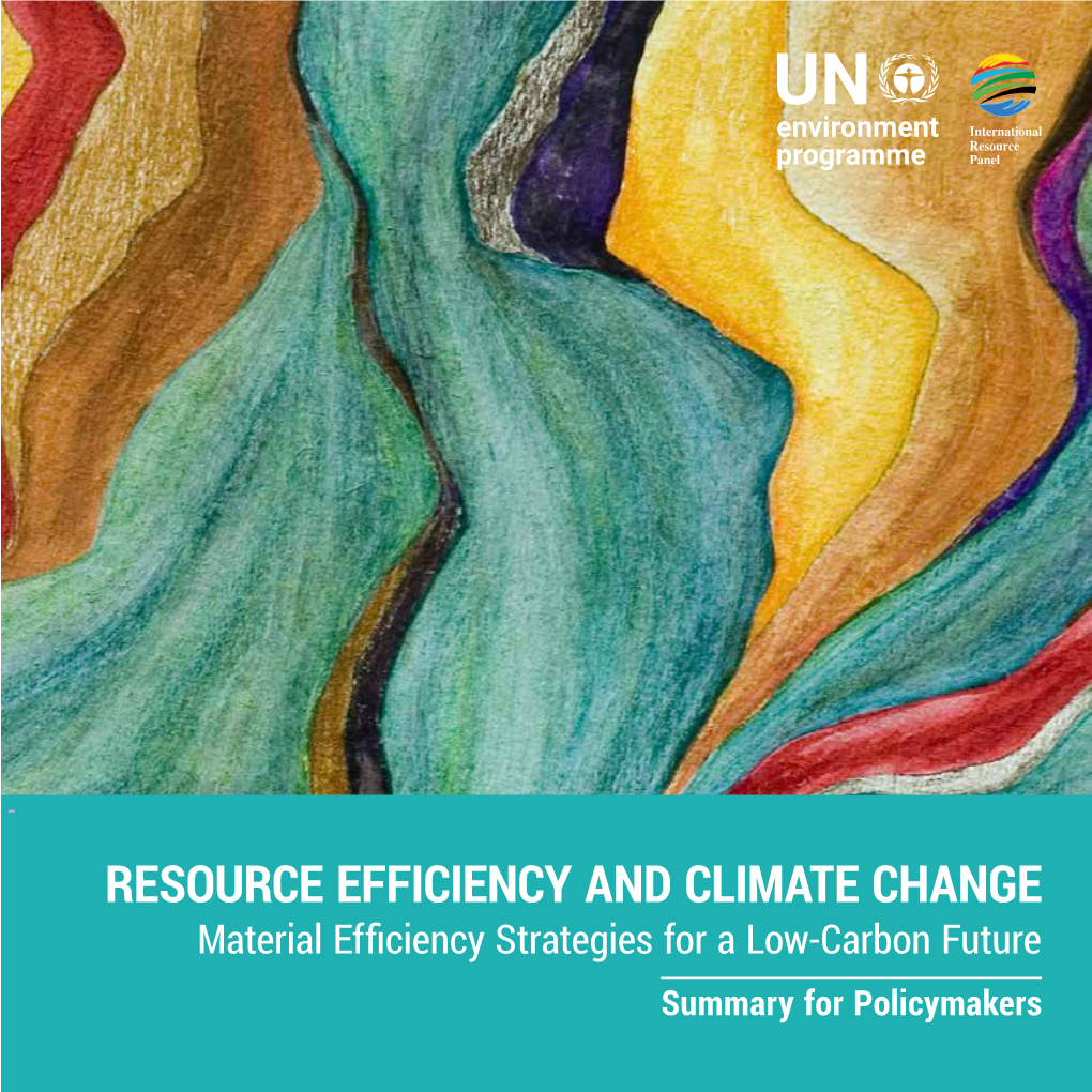 RESOURCE EFFICIENCY and CLIMATE CHANGE Material Efficiency Strategies for a Low-Carbon Future Summary for Policymakers Acknowledgements