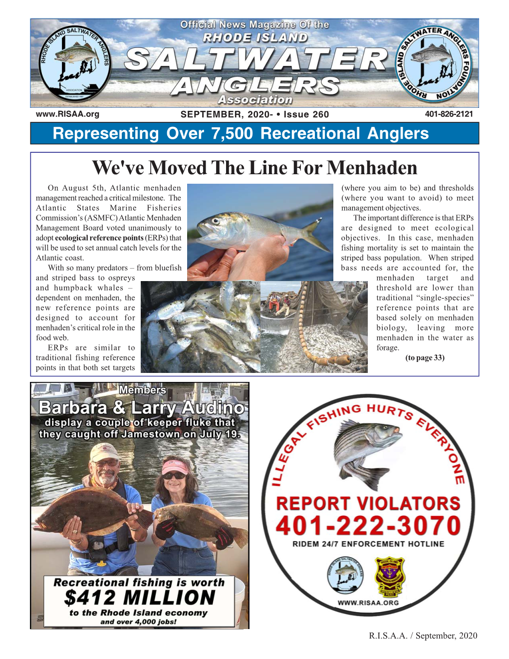 We've Moved the Line for Menhaden on August 5Th, Atlantic Menhaden (Where You Aim to Be) and Thresholds Management Reached a Critical Milestone