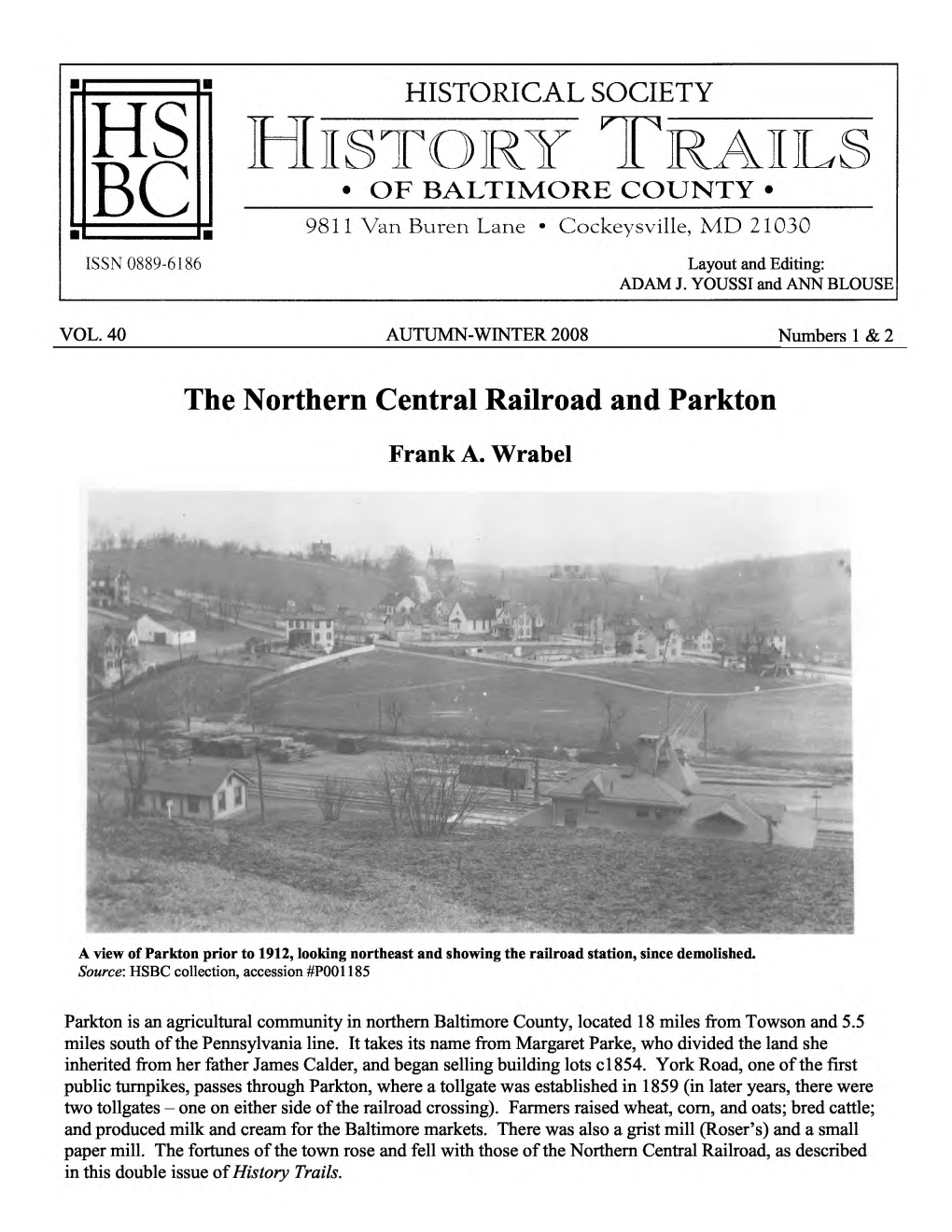 The Northern Central Railroad and Parkton