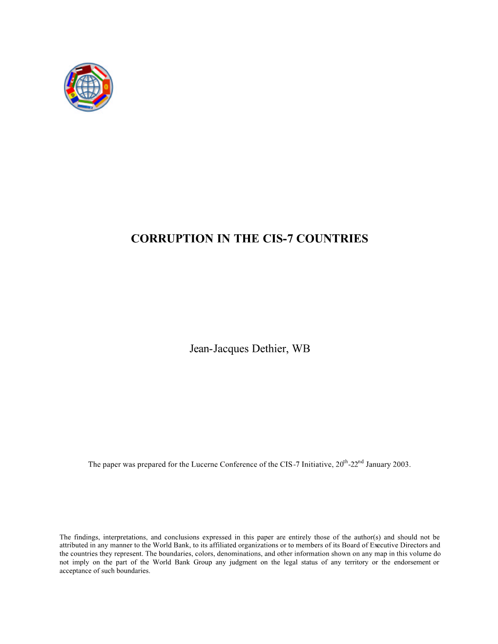 Corruption in the Cis-7 Countries