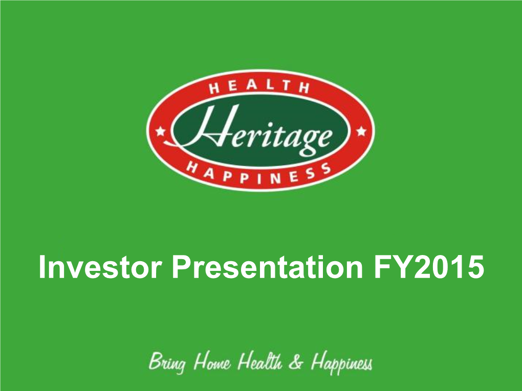 Investor Presentation FY2015