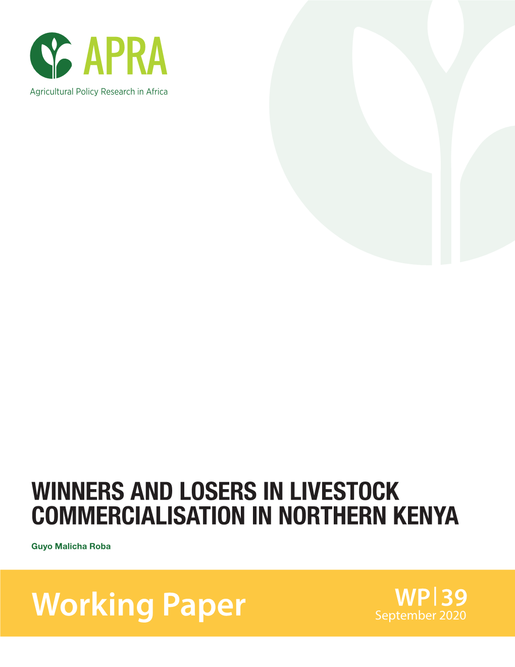 Winners and Losers in Livestock Commercialisation in Northern Kenya