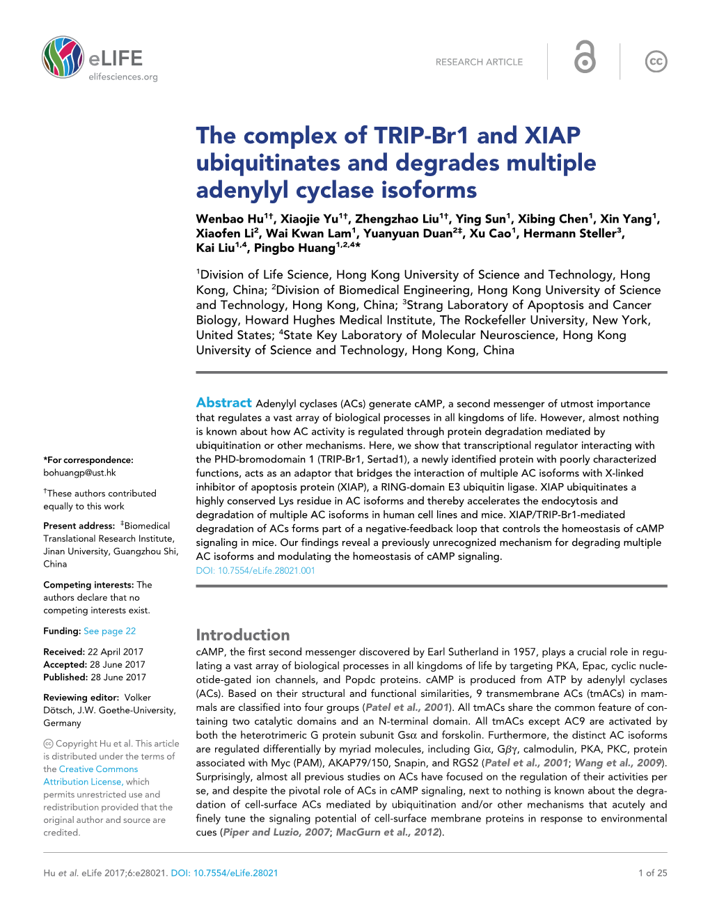 The Complex of TRIP-Br1 and XIAP Ubiquitinates and Degrades Multiple
