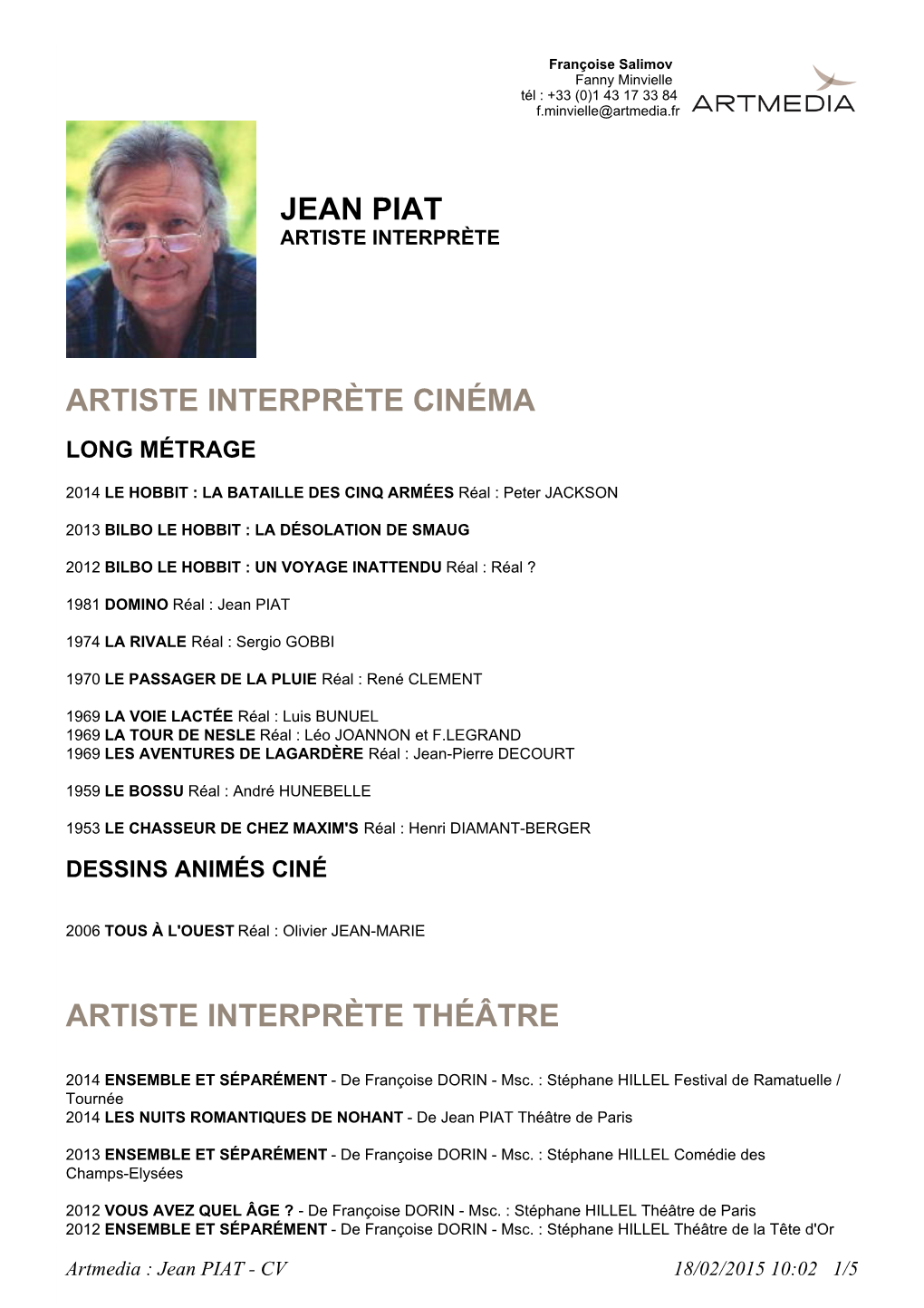 Jean Piat Artiste Interprète