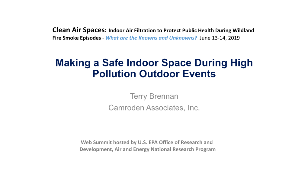 Making a Safe Indoor Space During High Pollution Outdoor Events