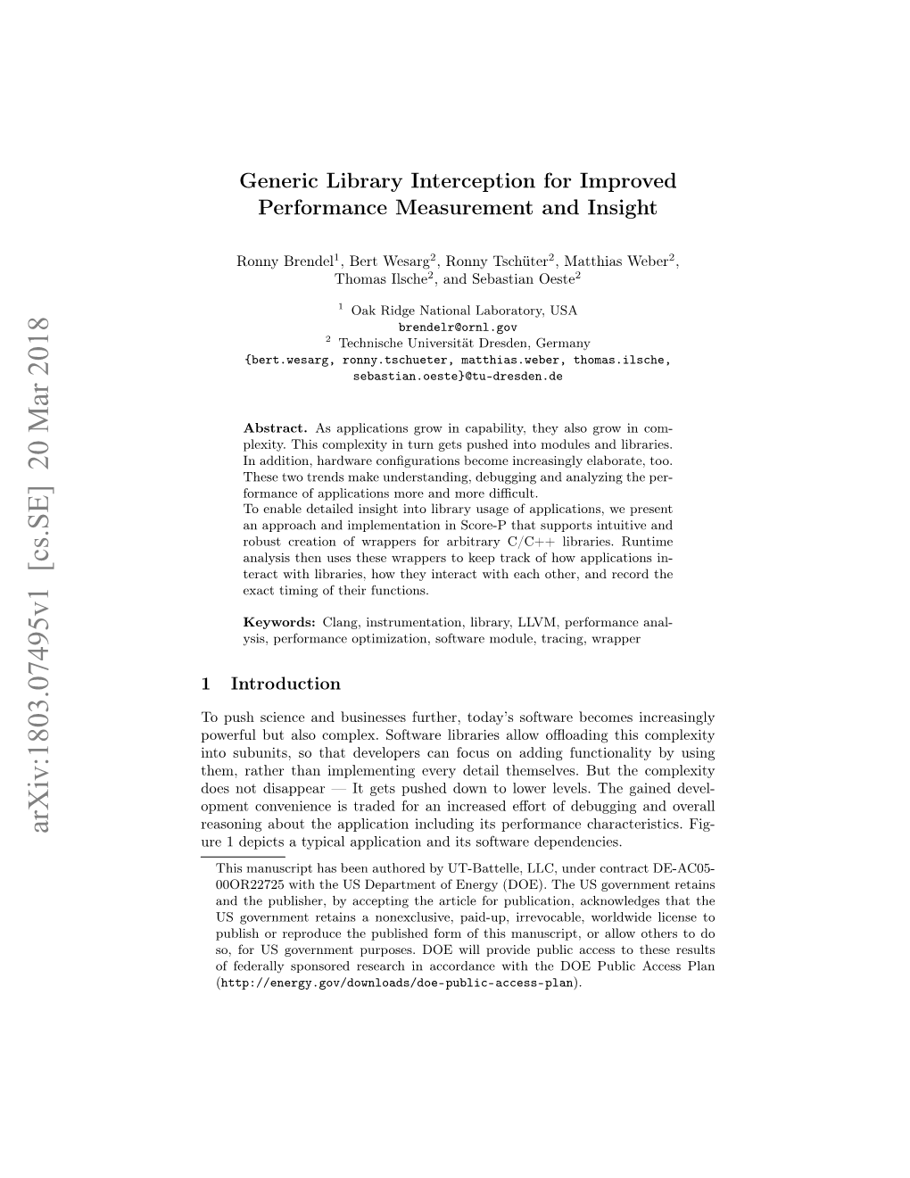 Generic Library Interception for Improved Performance Measurement and Insight