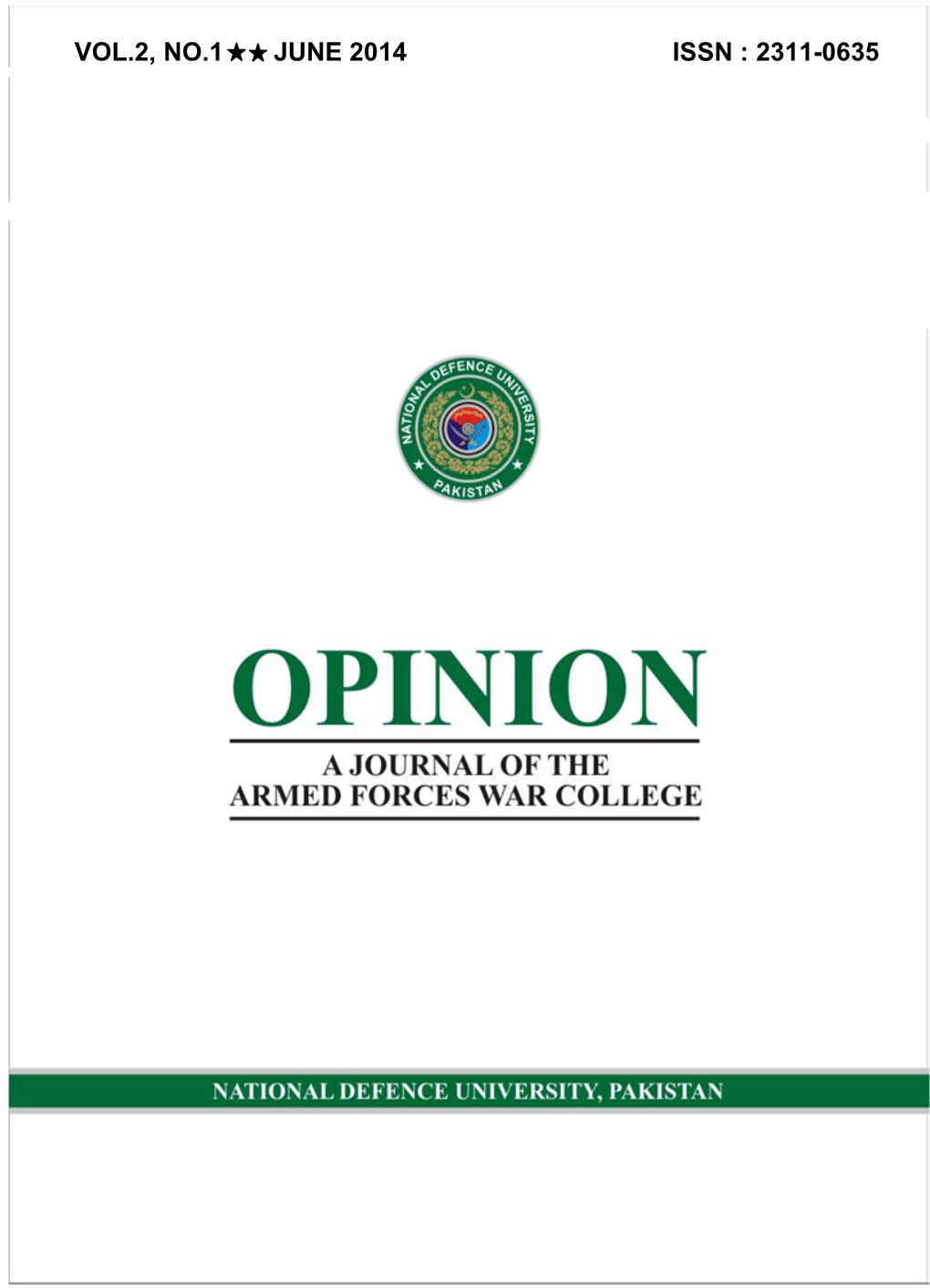 OPINION Vol.2, No.1 June 2014