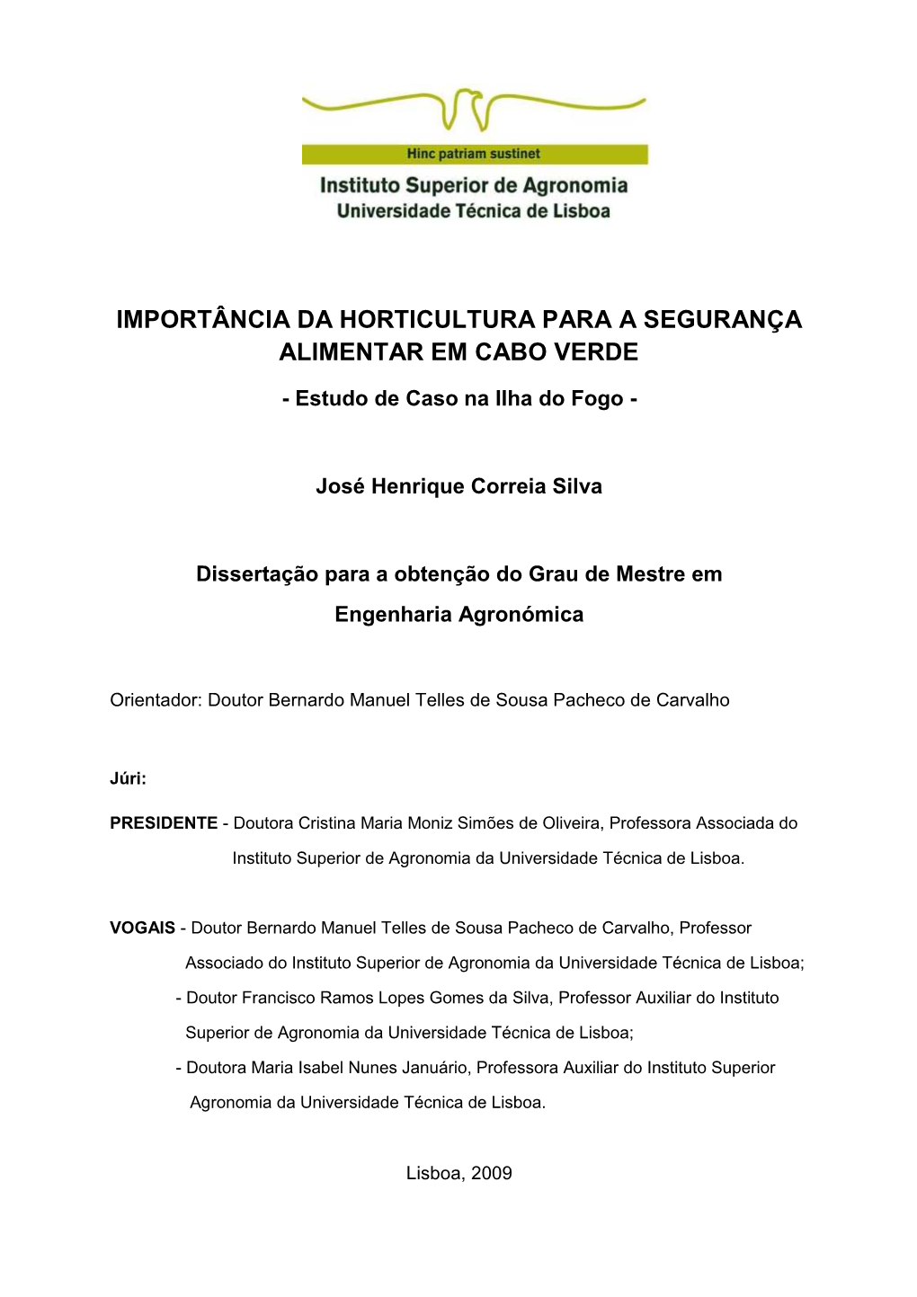 Importância Da Horticultura Para a Segurança Alimentar Em Cabo Verde