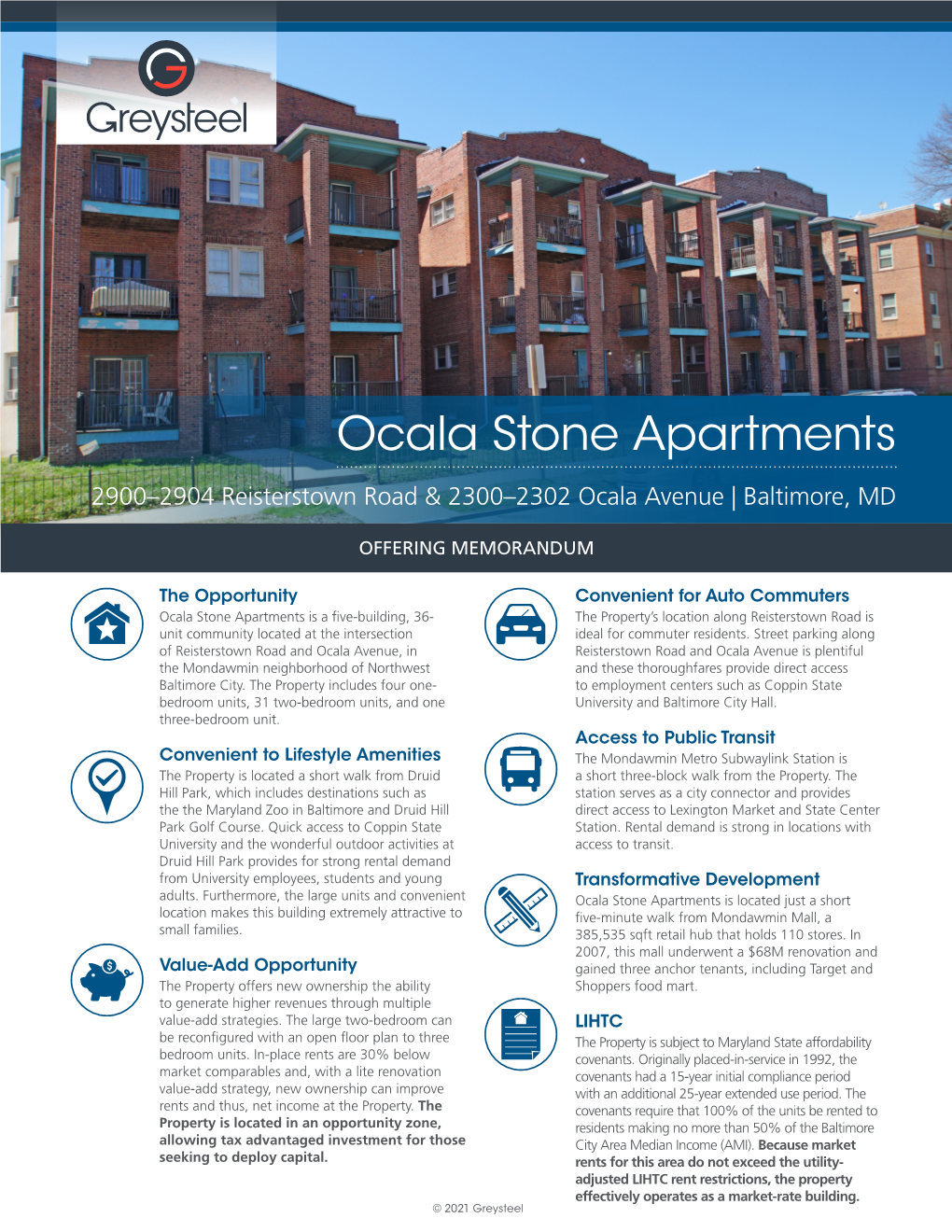 Ocala Stone Apartments 2900–2904 Reisterstown Road & 2300–2302 Ocala Avenue | Baltimore, MD
