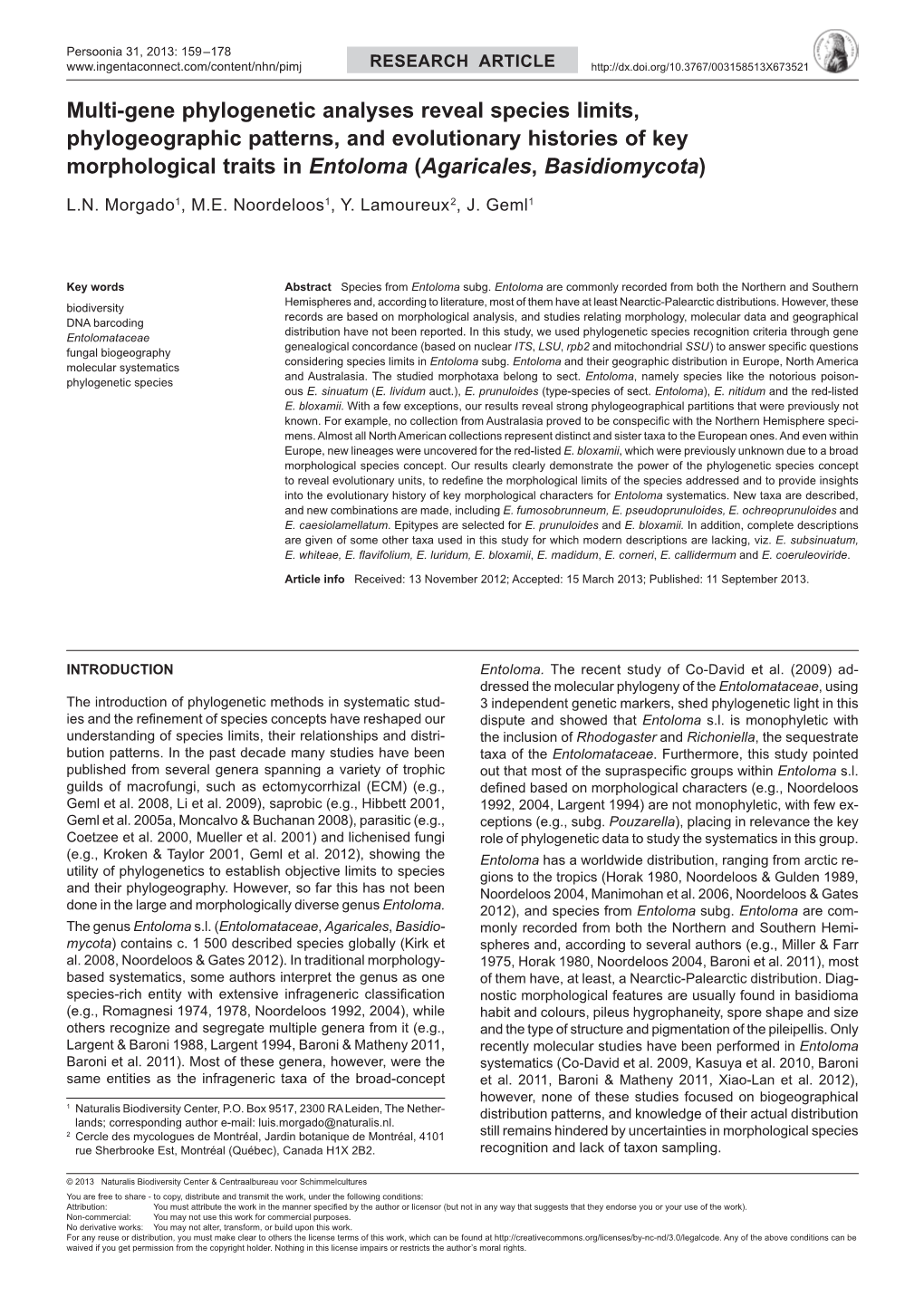 Multi-Gene Phylogenetic Analyses Reveal Species Limits