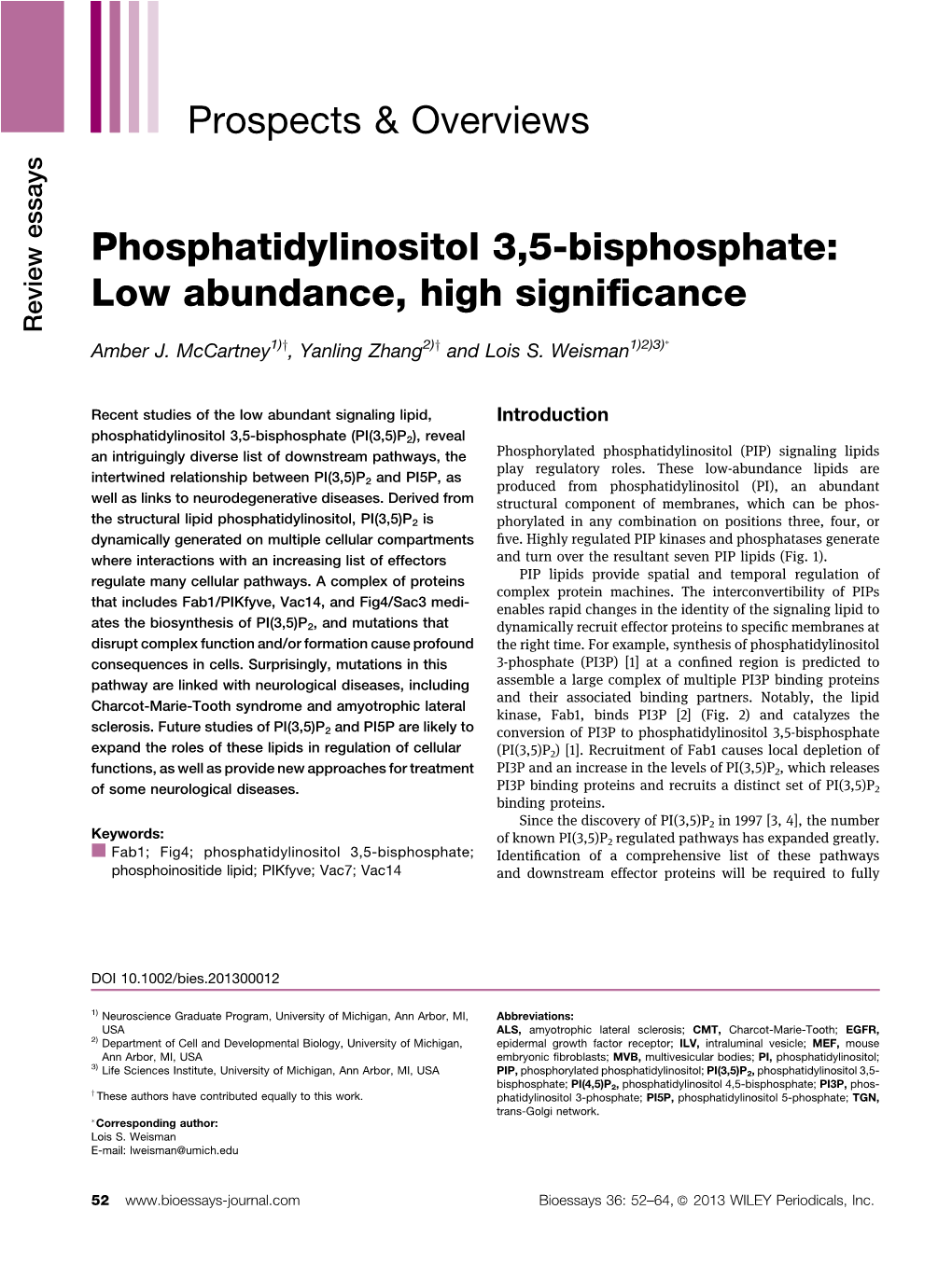 Phosphatidylinositol 3,5Bisphosphate